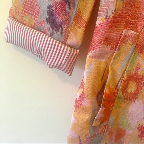 {Banana Republic} Floral Linen Blend Tie Blazer - Picture 4 of 8